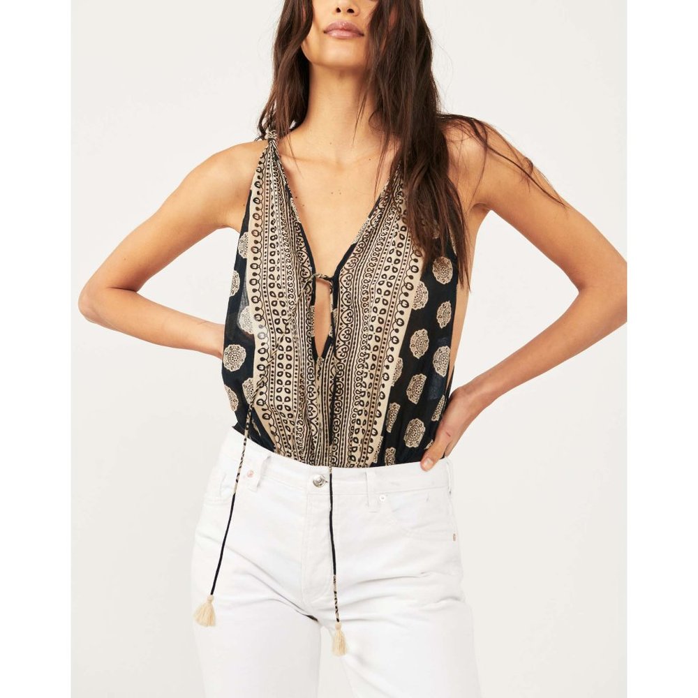 Free People Soul Of The Sun Bodysuit / Black Combo gently worn size XL